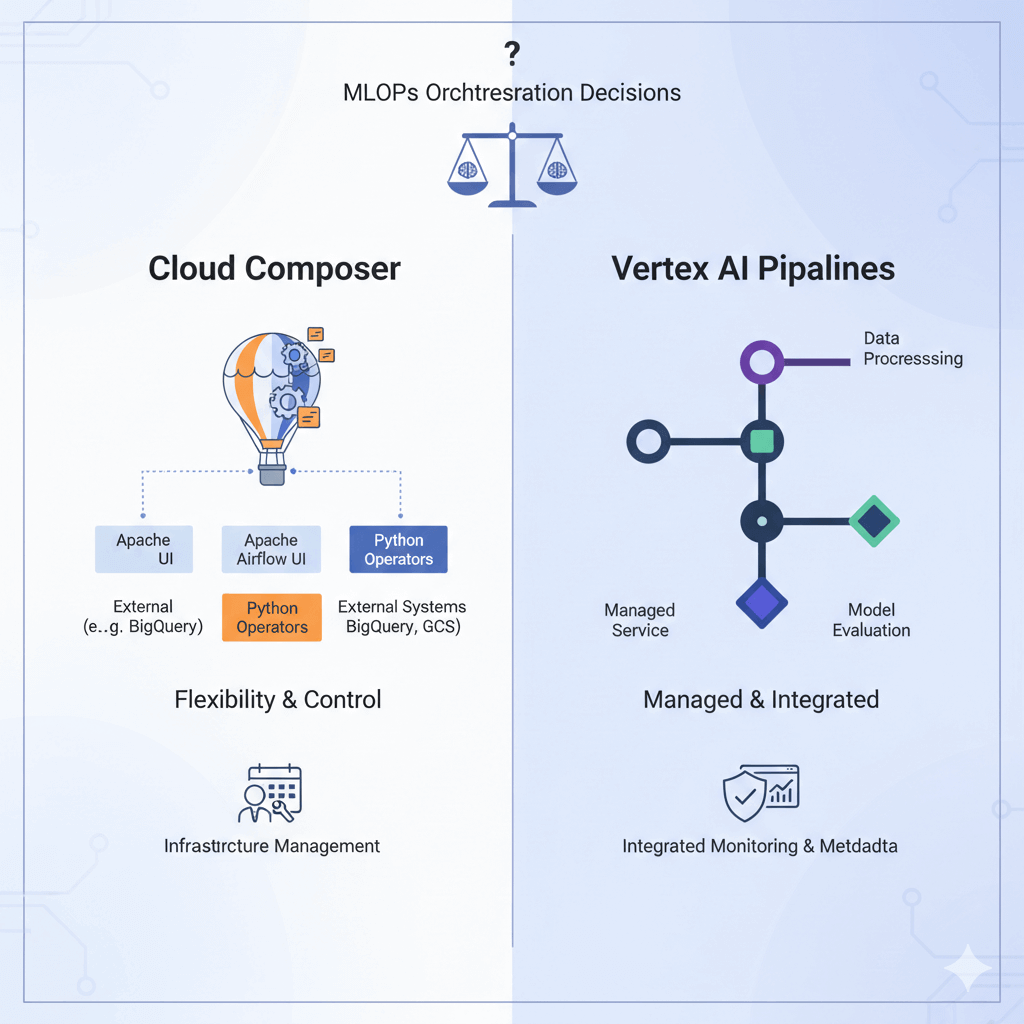 The native Vertex AI Pipelines visualiser automatically creates this execution graph, showing the conditional deployment workflow. Note how model evaluation determines which path executes - only models with accuracy > 0.85 proceed to endpoint creation and deployment.